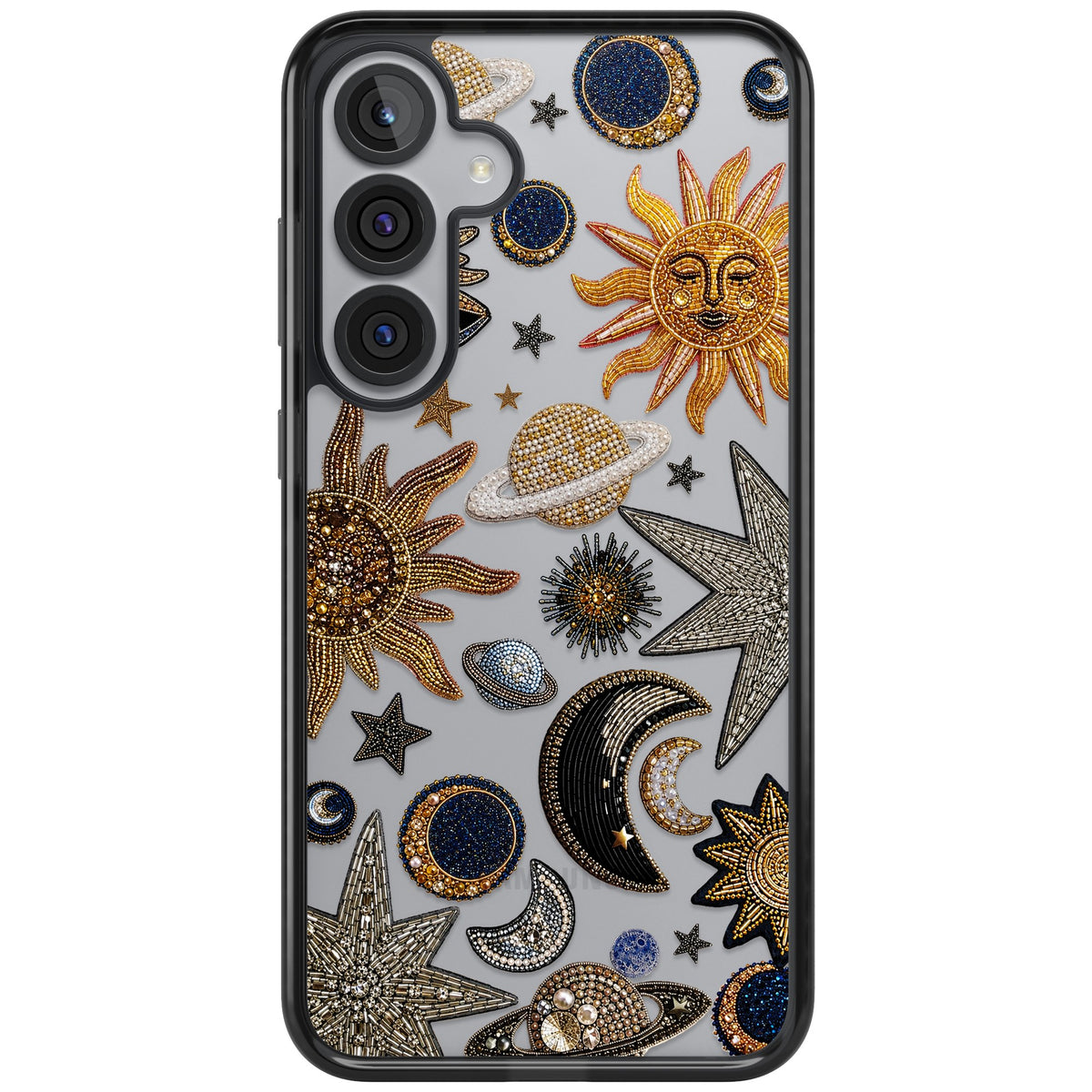 Beaded Cosmos Samsung S25 Plus / Samsung S26 / Samsung S26 Plus Impact Black Phone Case front
