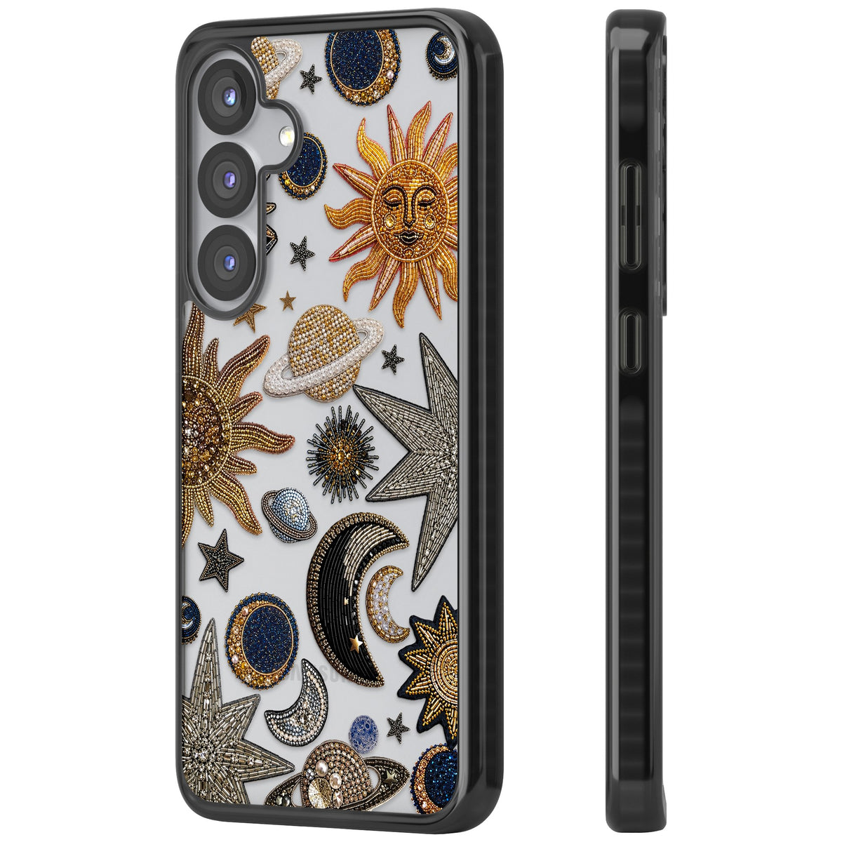 Beaded Cosmos Samsung S25 / Samsung S25 Plus / Samsung S26 / Samsung S26 Plus Impact Black Phone Case side