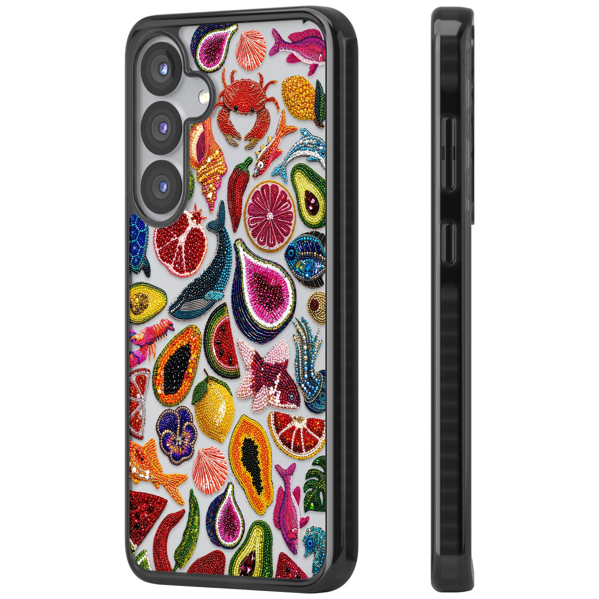 Beaded Tropic Samsung S25 / Samsung S25 Plus / Samsung S26 / Samsung S26 Plus Impact Black Phone Case side