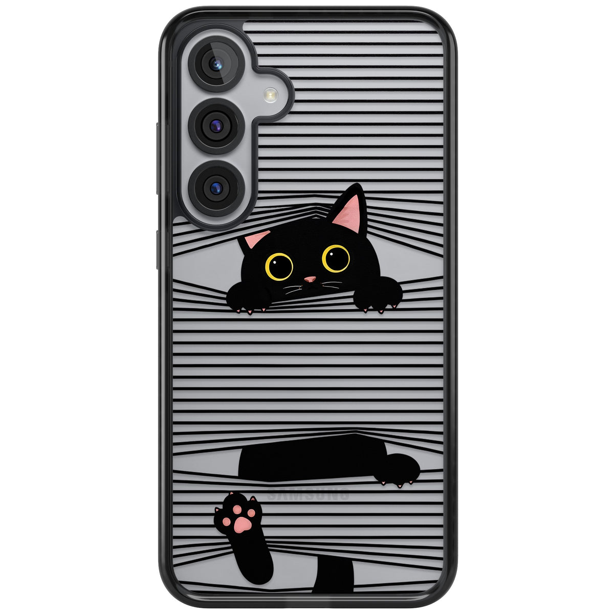 Peek-a-Boo Cat Samsung S25 Plus / Samsung S26 / Samsung S26 Plus Impact Black Phone Case front