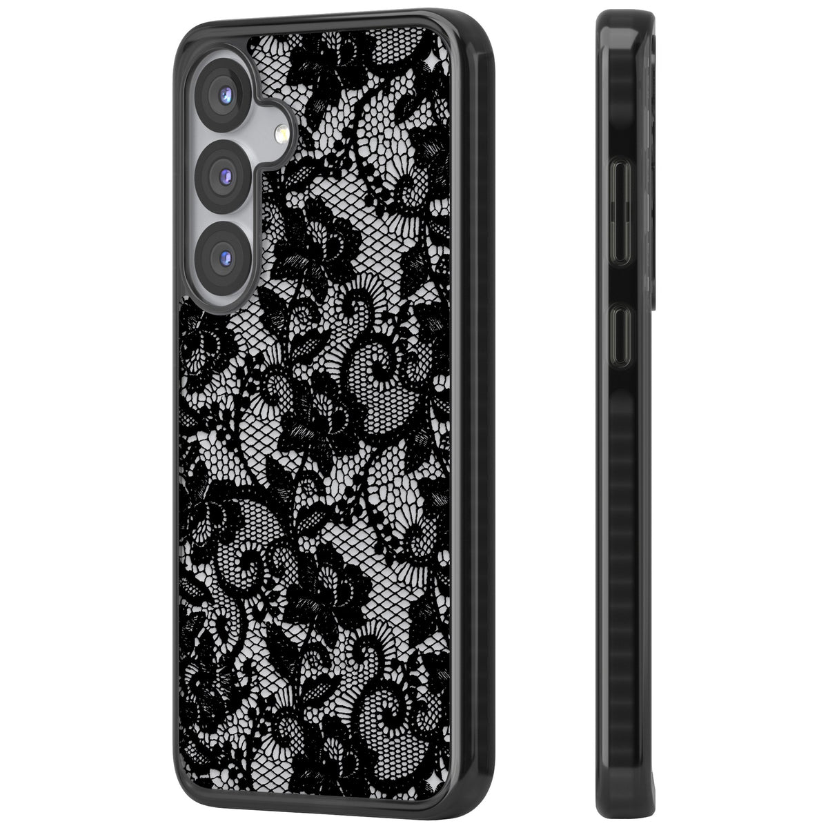 Black Lace Samsung S25 / Samsung S25 Plus / Samsung S26 / Samsung S26 Plus Impact Black Phone Case side