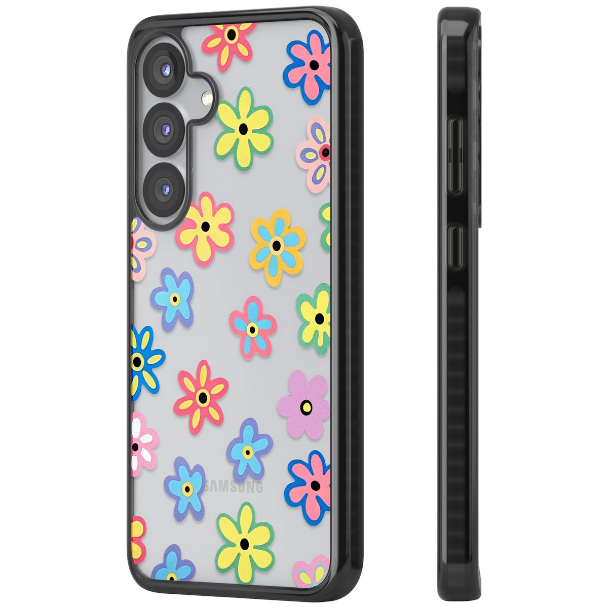 Bloom Pop Samsung S25 / Samsung S25 Plus / Samsung S26 / Samsung S26 Plus Impact Black Phone Case side