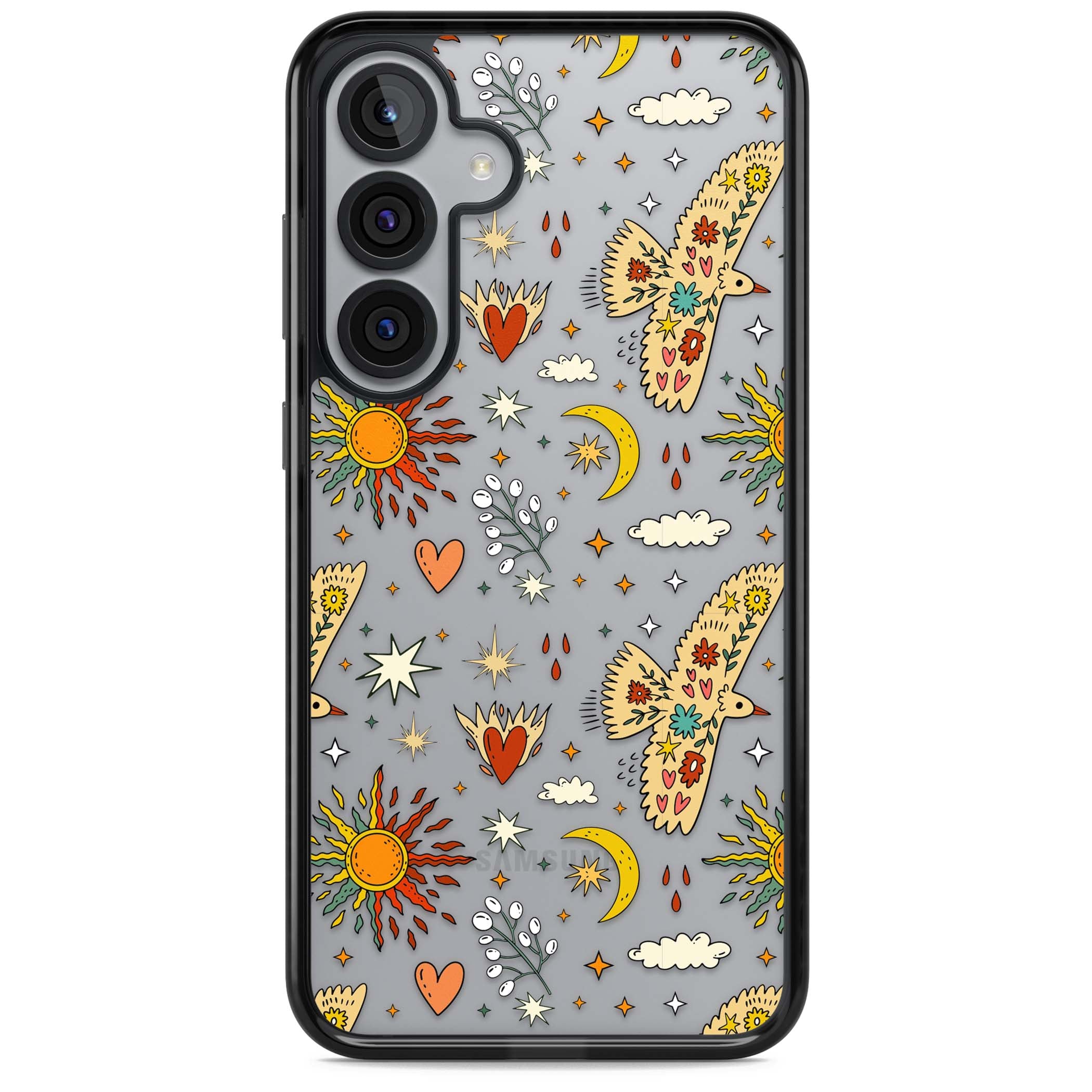 Boho Celestial Floral Bird Sun