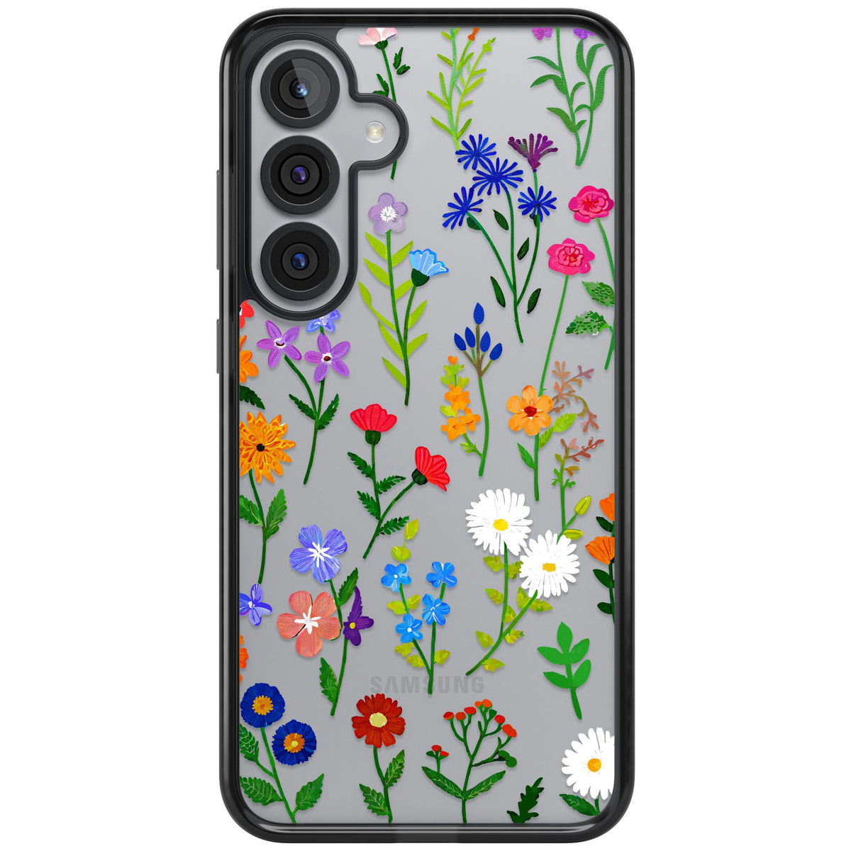 Wildflower Garden Samsung S25 Plus / Samsung S26 / Samsung S26 Plus Impact Black Phone Case front