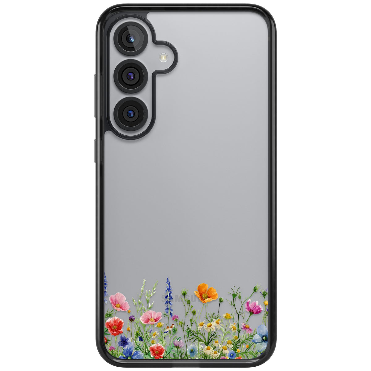 Minimal Wildflowers Samsung S25 Plus / Samsung S26 / Samsung S26 Plus Impact Black Phone Case front