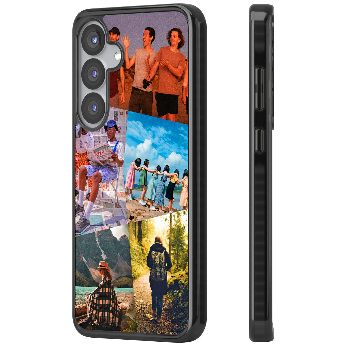 Personalised Abstract Photo Grid Samsung S25 / Samsung S25 Plus / Samsung S26 / Samsung S26 Plus Impact Black Phone Case side