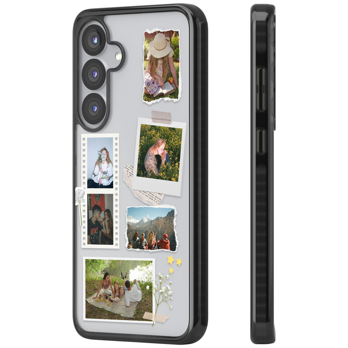 Personalised Scrapbook Instant Photos Samsung S25 / Samsung S25 Plus / Samsung S26 / Samsung S26 Plus Impact Black Phone Case side