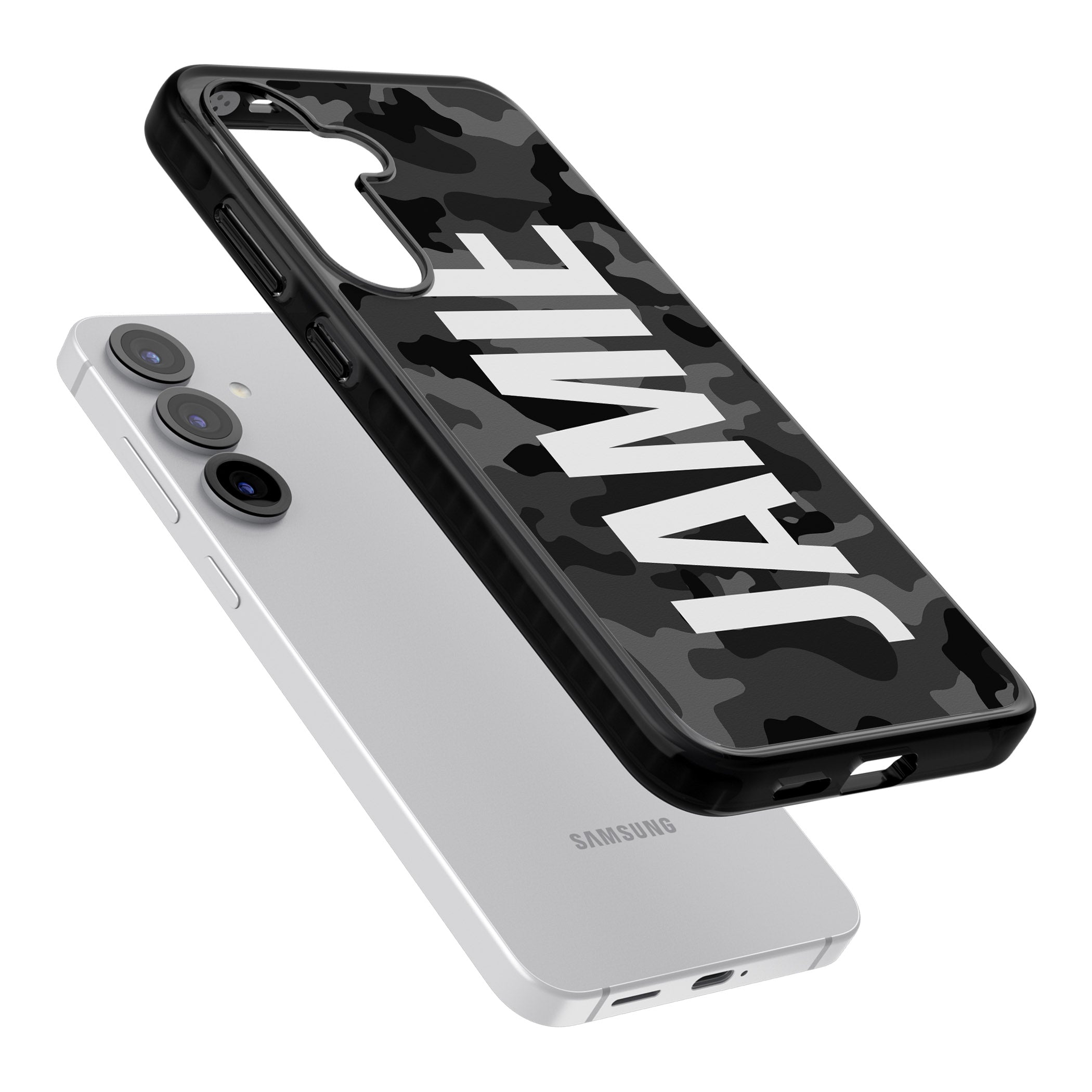 Personalised Black Camo Name Vertical