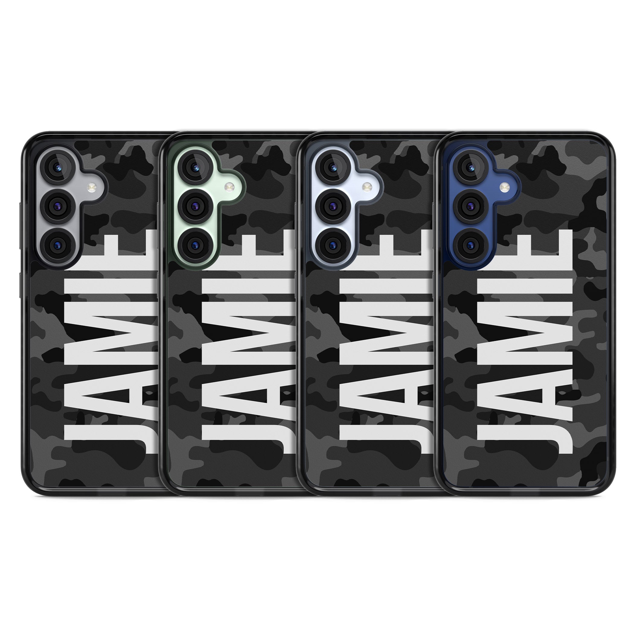 Personalised Black Camo Name Vertical