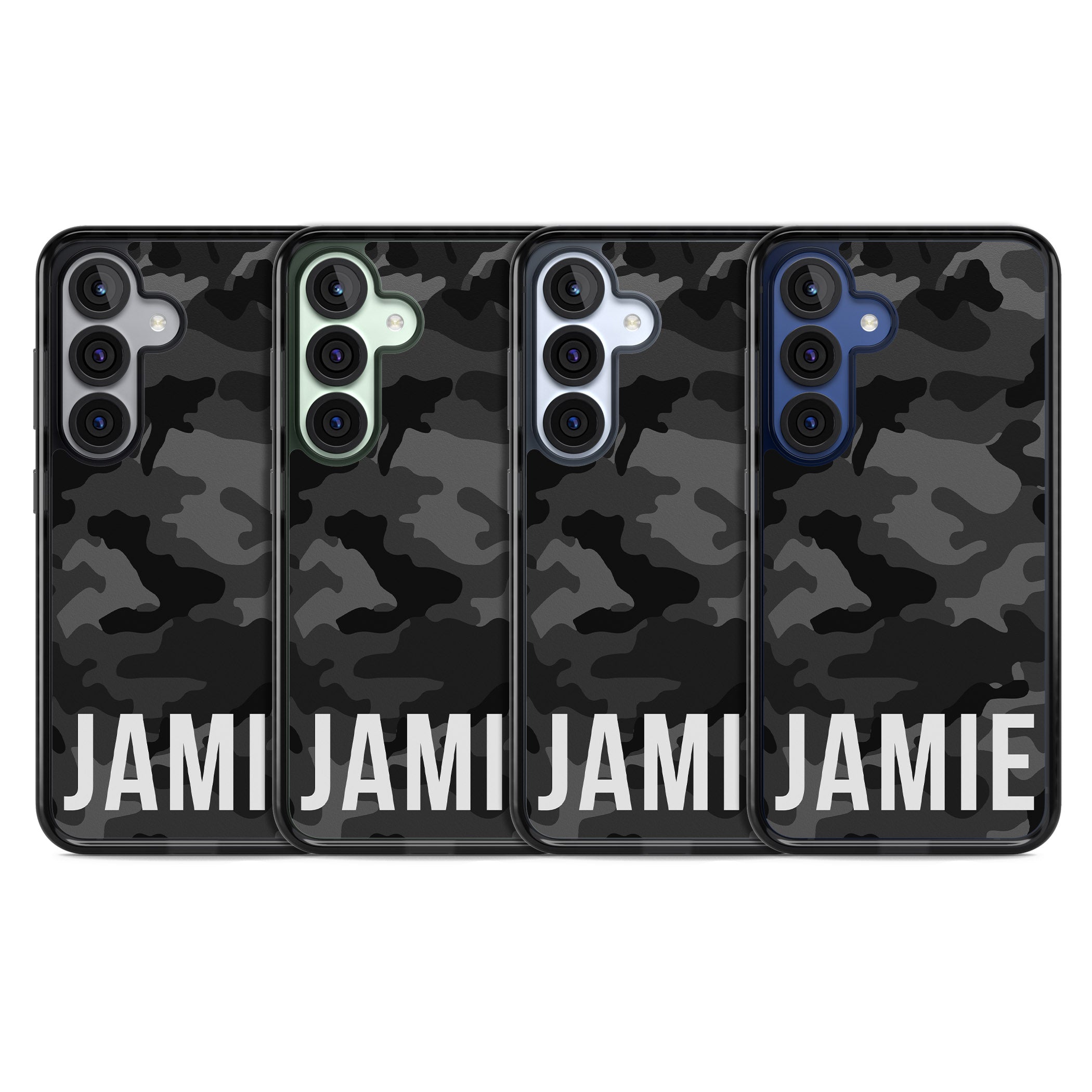 Personalised Black Camo Name Horizontal