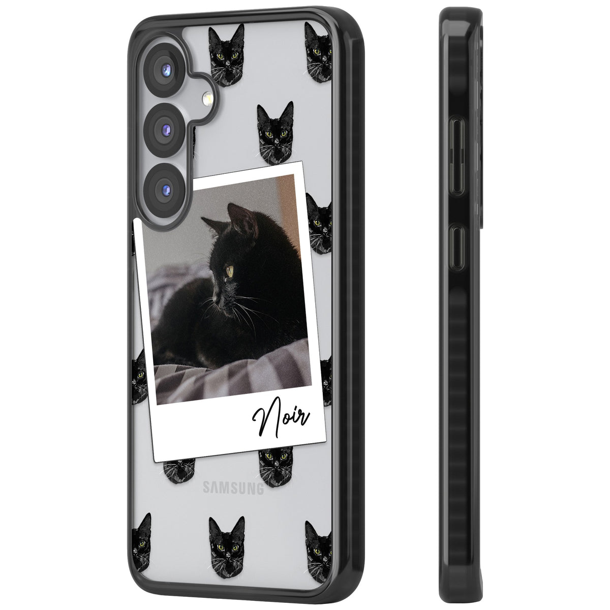 Personalised Bombay Cat Photo Samsung S25 / Samsung S25 Plus / Samsung S26 / Samsung S26 Plus Impact Black Phone Case side