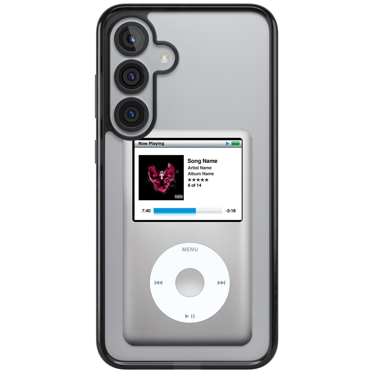 Personalised Classic Ipod Samsung S25 Plus / Samsung S26 / Samsung S26 Plus Impact Black Phone Case front