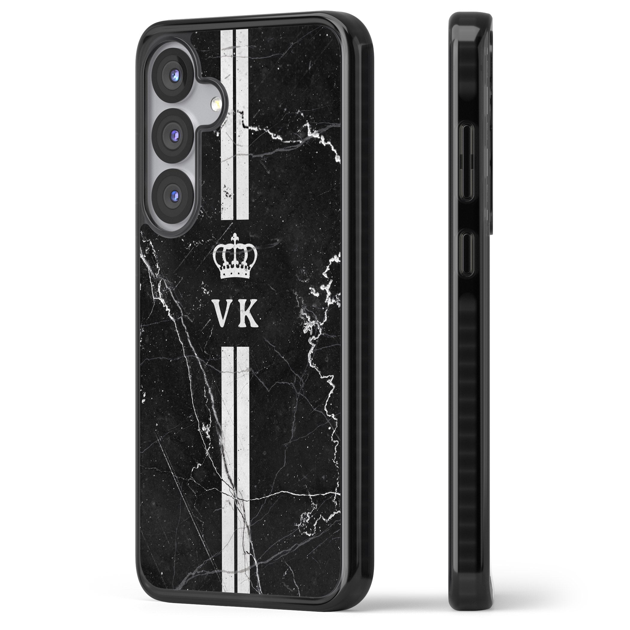 Personalised Black Marble Stripe Initials