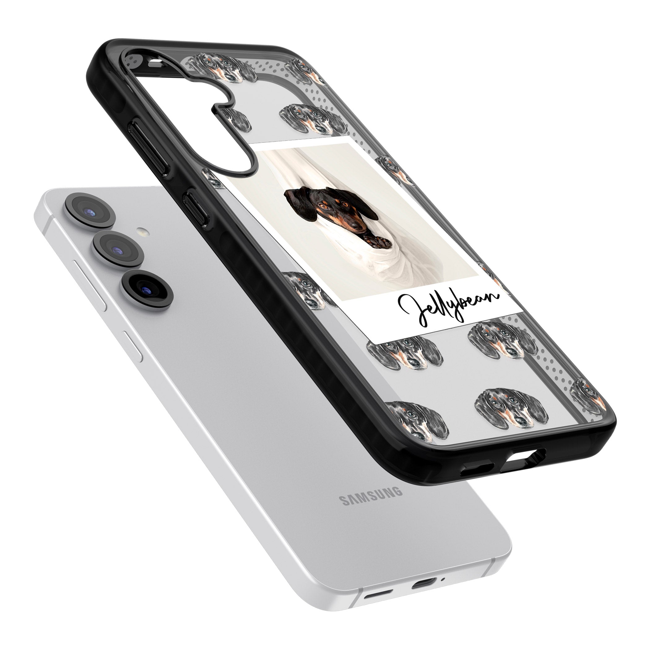 Personalised Black Dachshund Instant Camera Photo