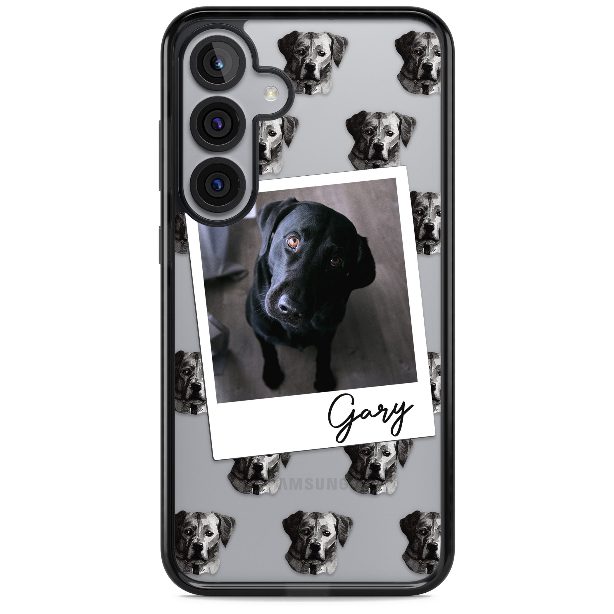 Personalised Black Labrador Instant Camera Photo