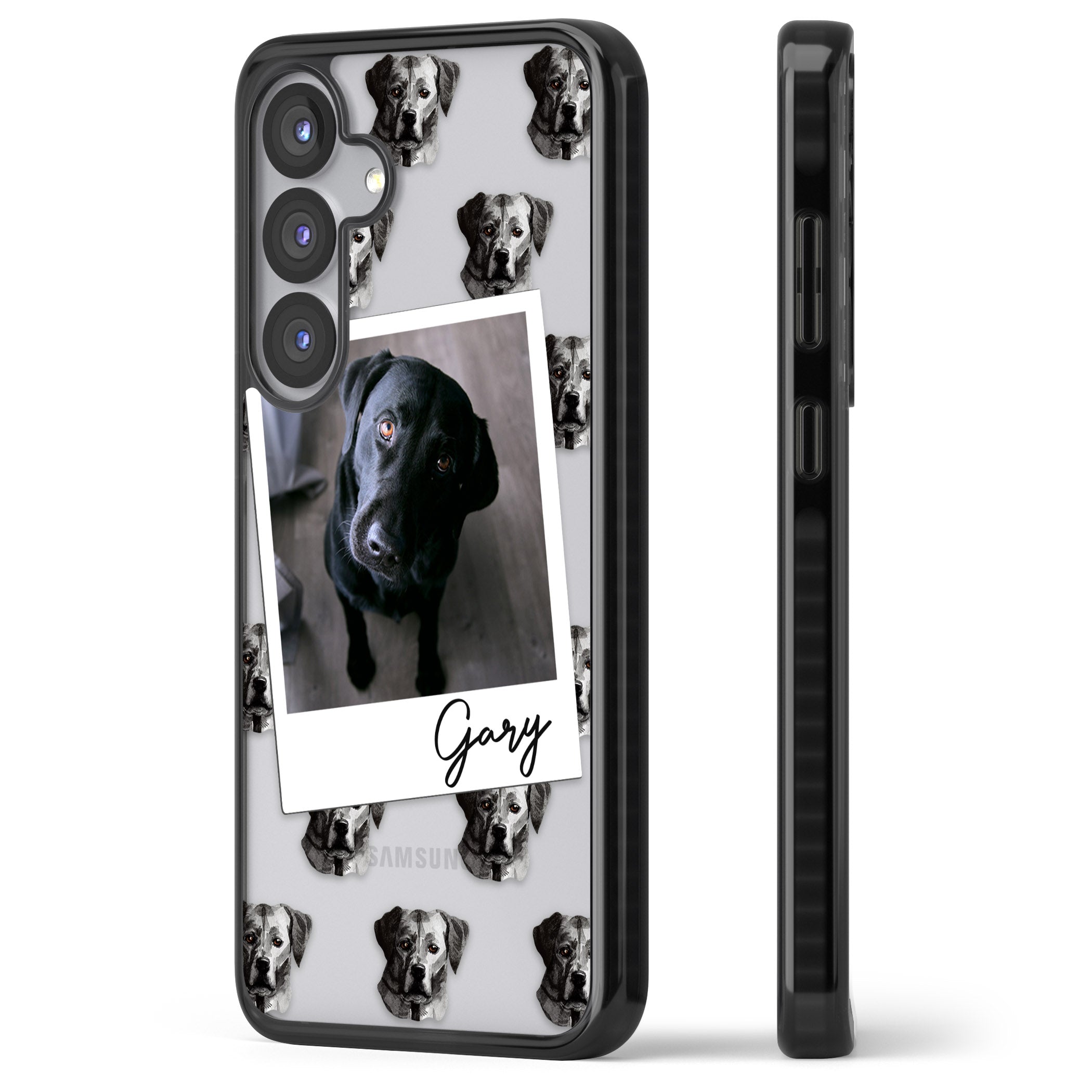 Personalised Black Labrador Instant Camera Photo