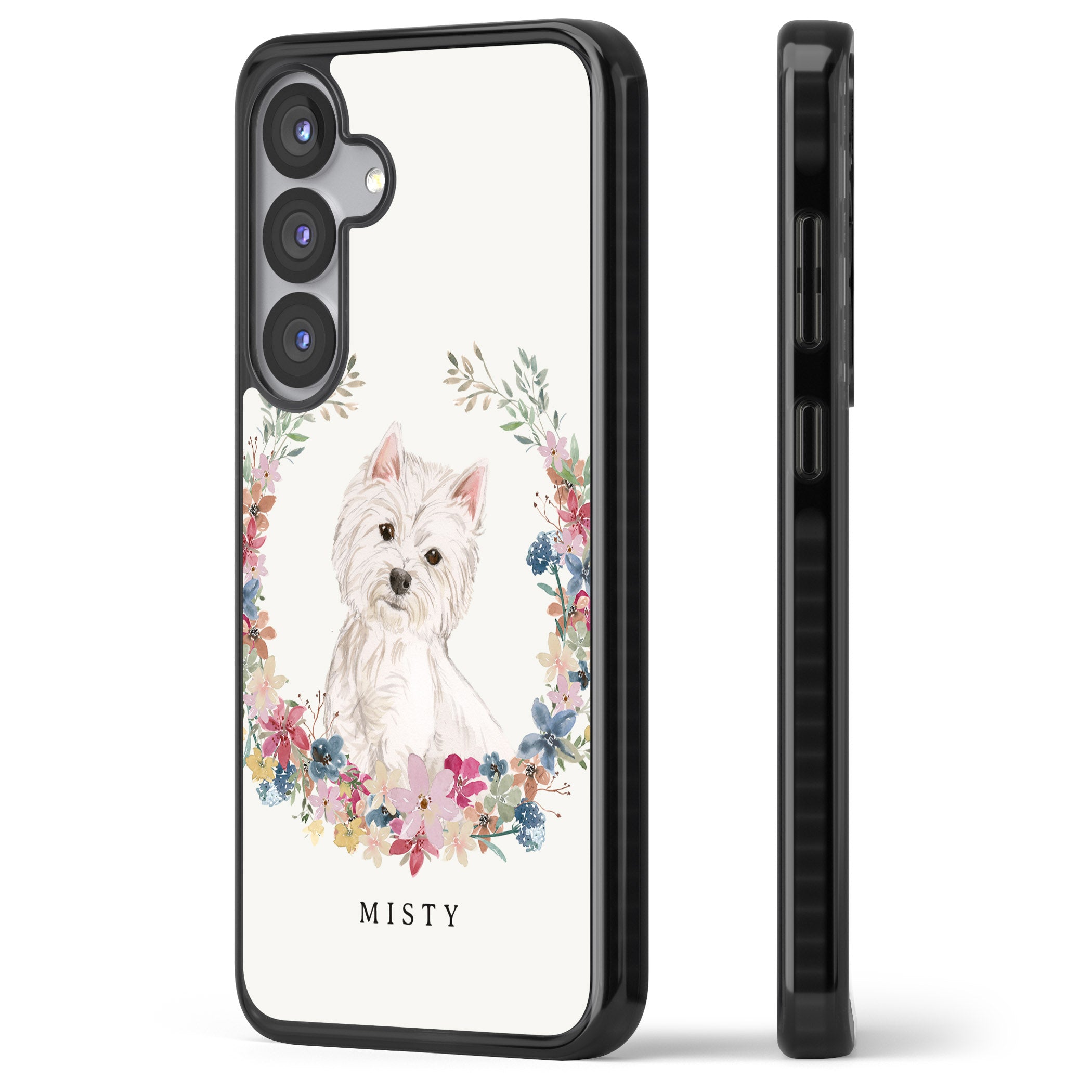 Personalised Westie Floral Portrait