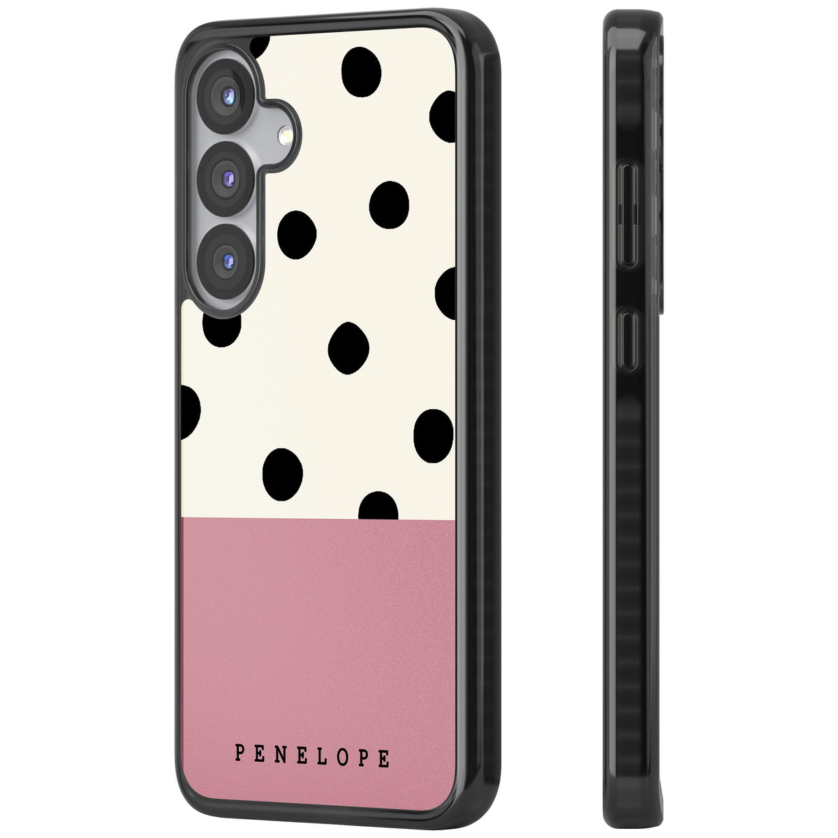 Penelope's Dots Samsung S25 / Samsung S25 Plus / Samsung S26 / Samsung S26 Plus Impact Black Phone Case side