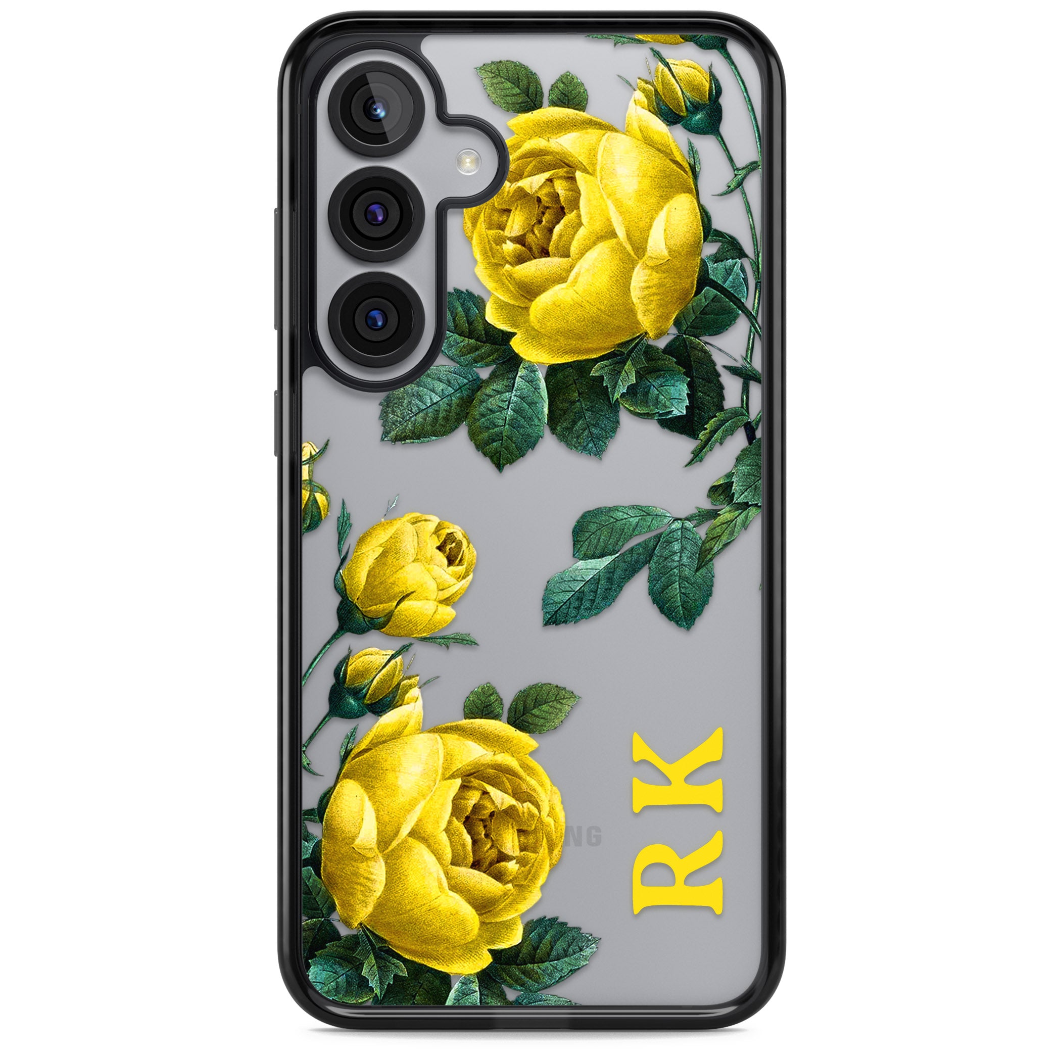 Personalised Vintage Floral Yellow Roses