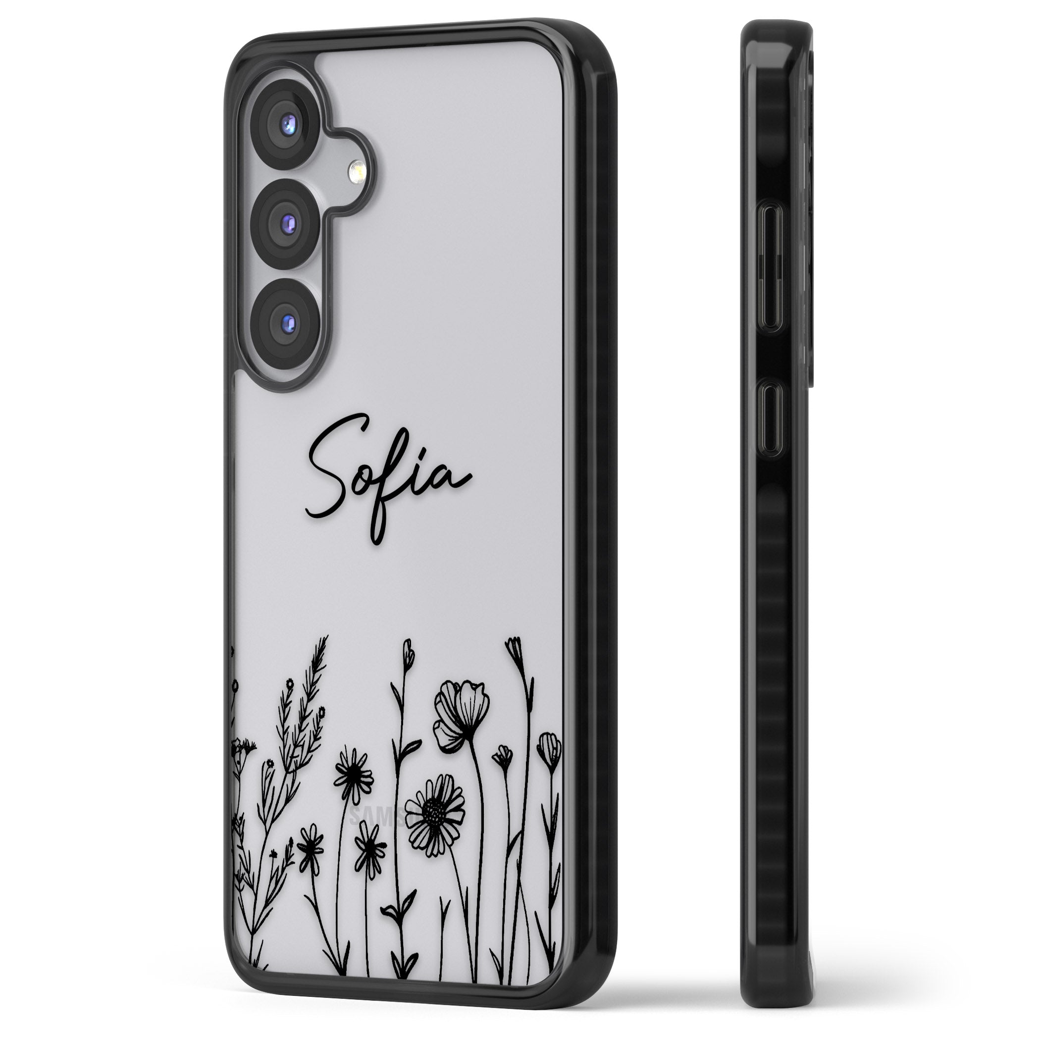 Personalised Black Wildflowers