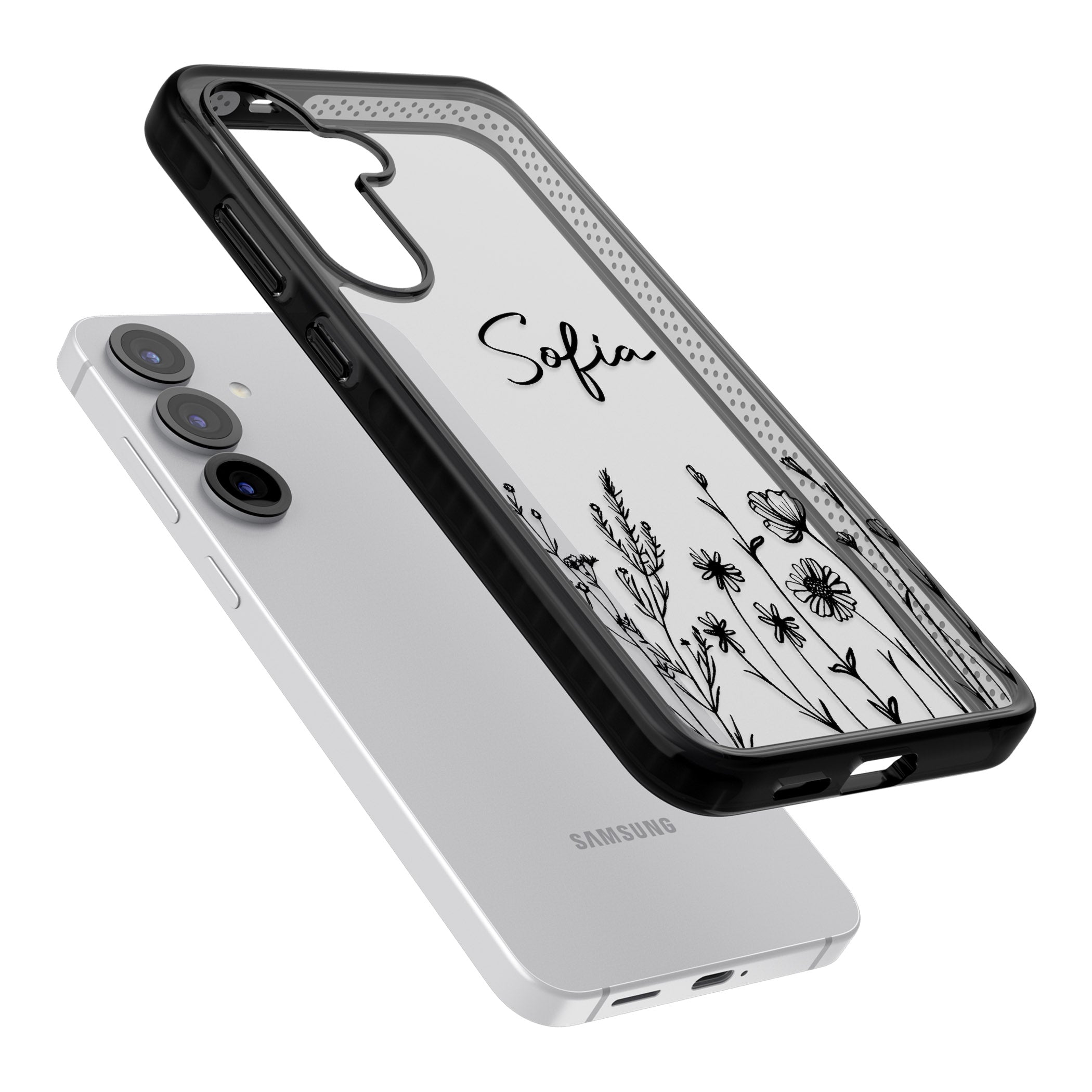 Personalised Black Wildflowers