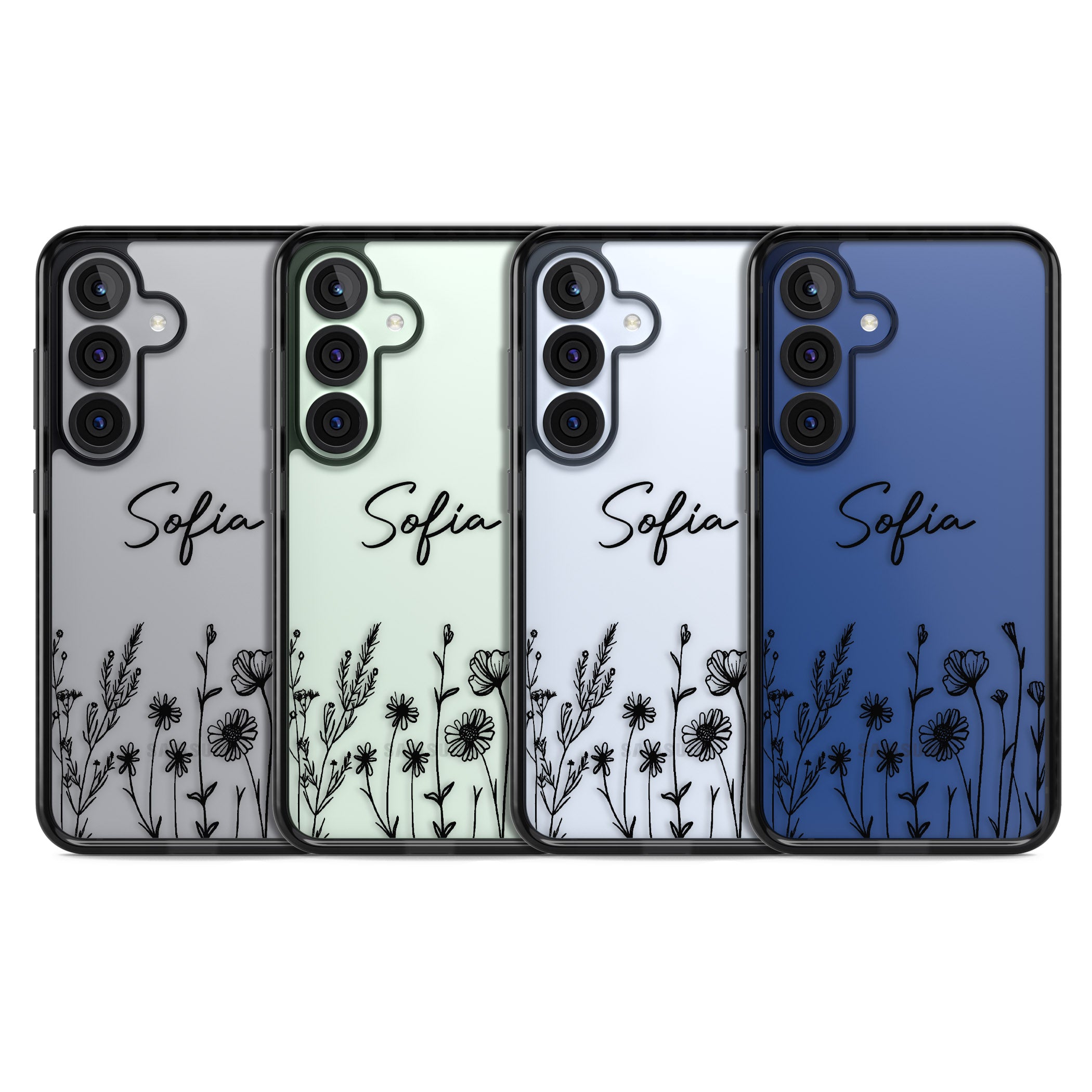 Personalised Black Wildflowers