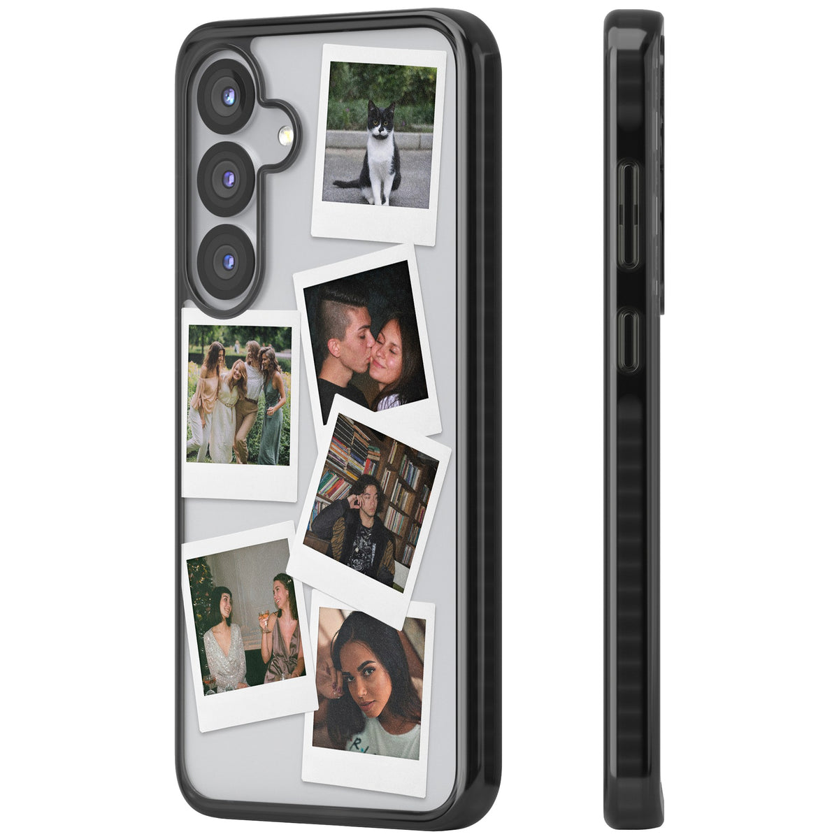 Personalised Classic Instant Photos Samsung S25 / Samsung S25 Plus / Samsung S26 / Samsung S26 Plus Impact Black Phone Case side