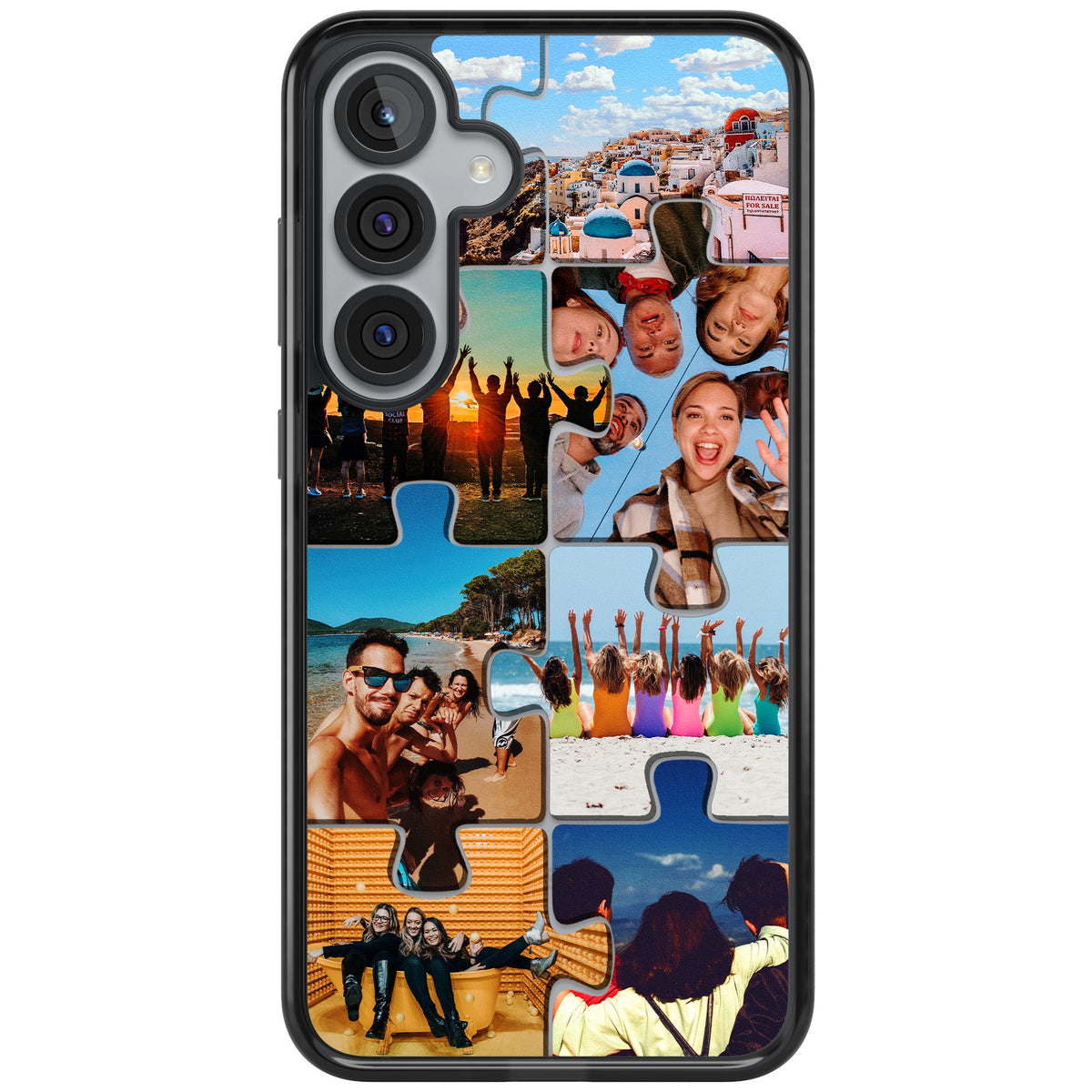 Personalised Jigsaw Photo Grid Samsung S25 Plus / Samsung S26 / Samsung S26 Plus Impact Black Phone Case front