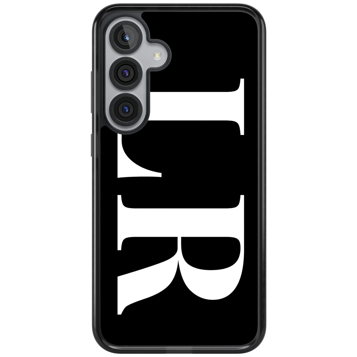 Personalised White & Black Letters Samsung S25 Plus / Samsung S26 / Samsung S26 Plus Impact Black Phone Case front