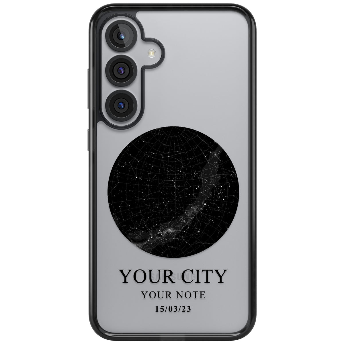 Personalised Star Map Samsung S25 Plus / Samsung S26 / Samsung S26 Plus Impact Black Phone Case front