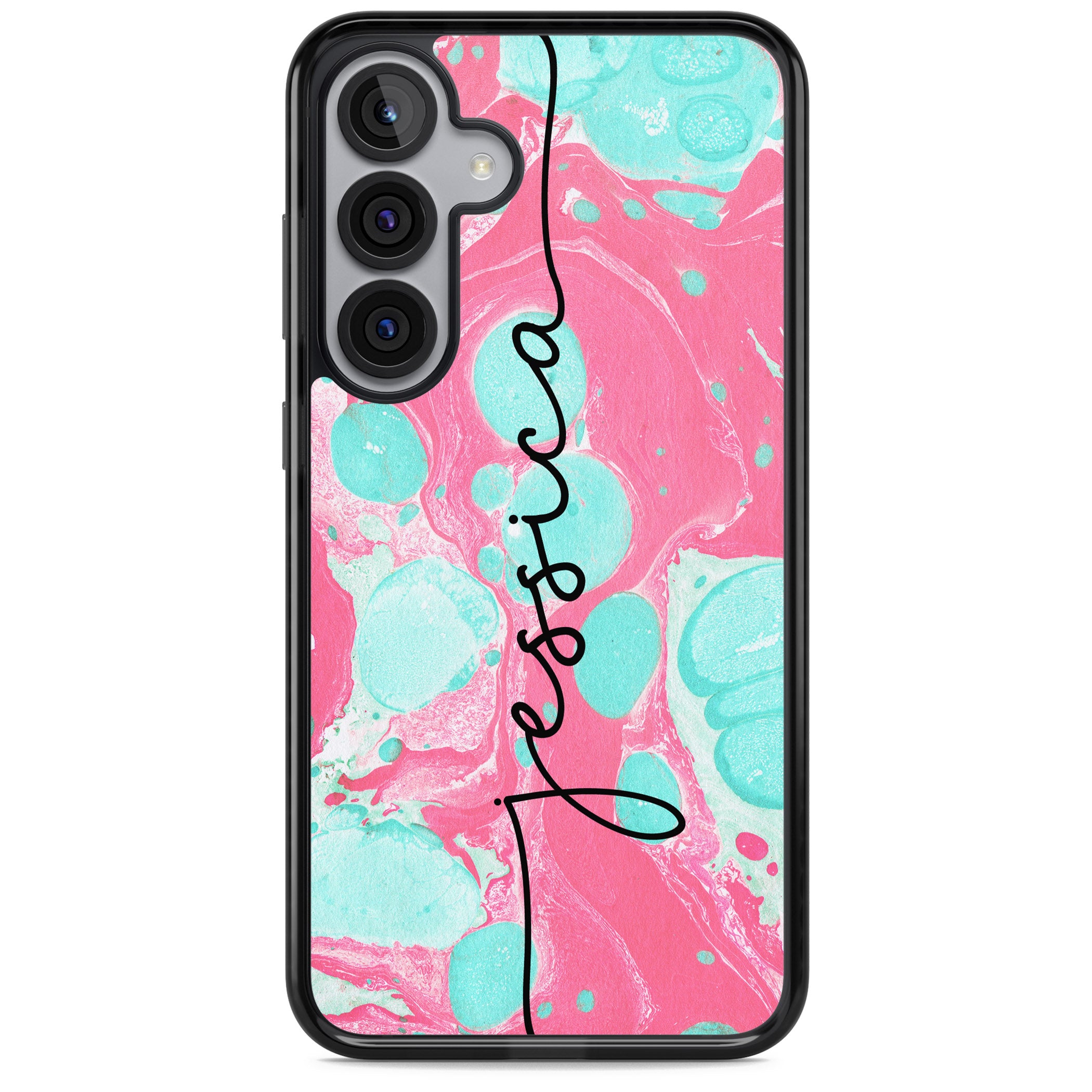 Personalised Turquoise & Pink Marbled