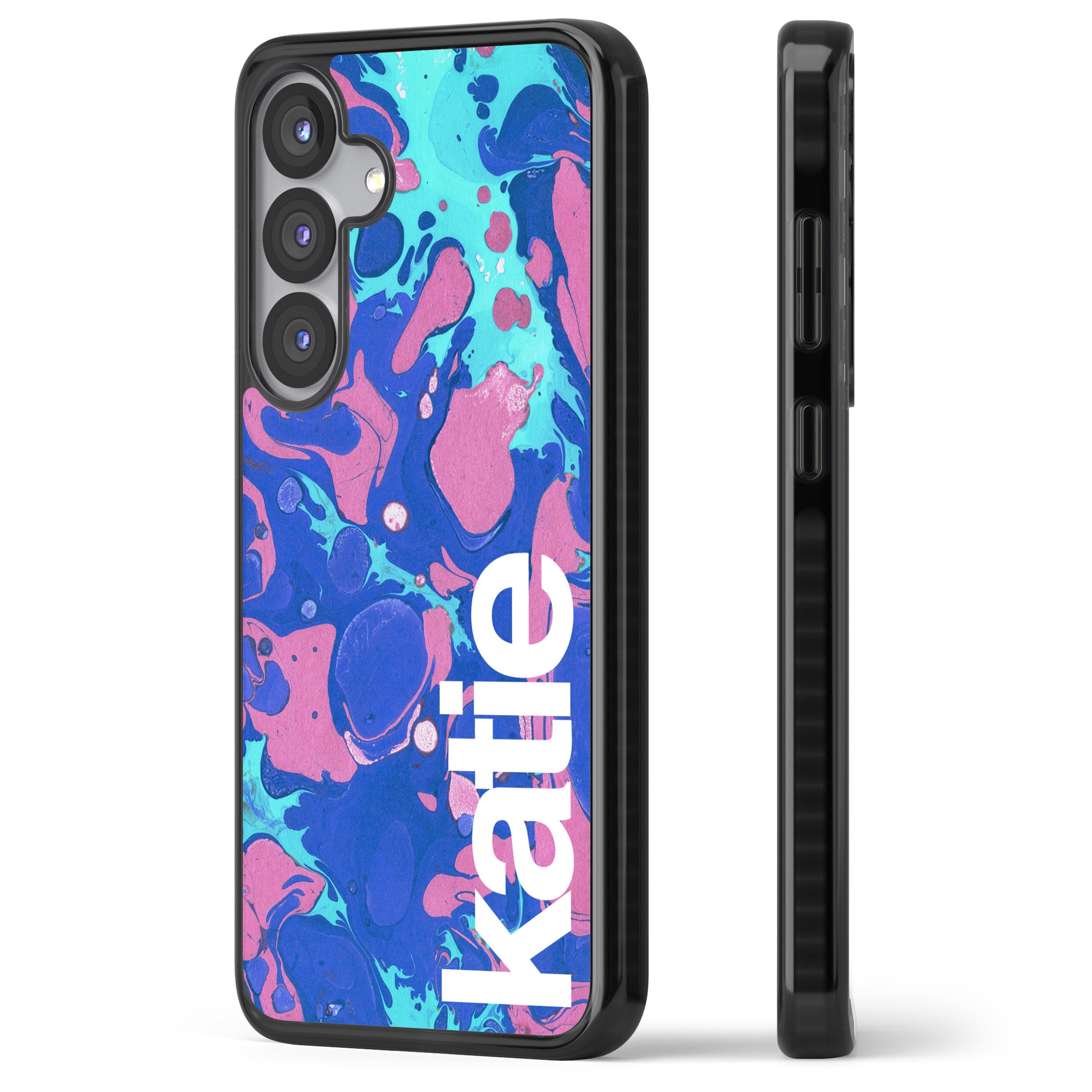 Personalised Navy & Turquoise Marbled