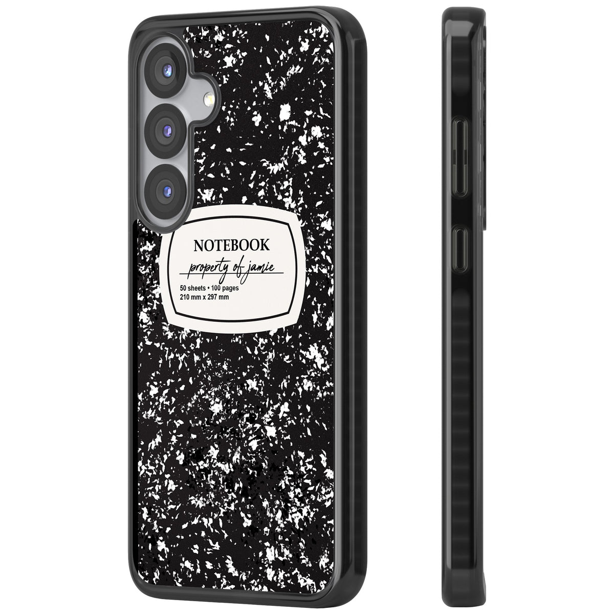 Personalised Classic Composition Samsung S25 / Samsung S25 Plus / Samsung S26 / Samsung S26 Plus Impact Black Phone Case side