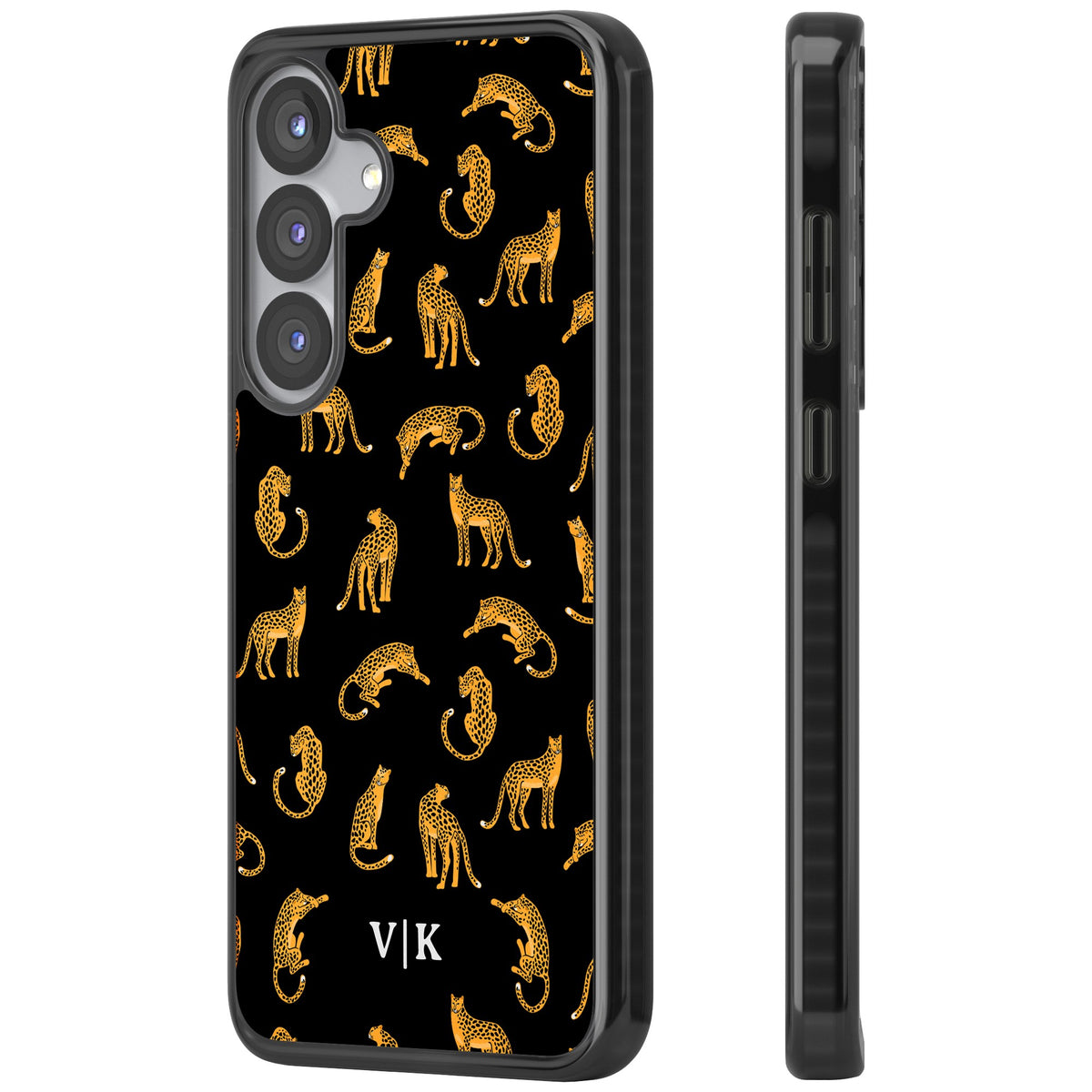 Personalised Safari Cheetahs Samsung S25 / Samsung S25 Plus / Samsung S26 / Samsung S26 Plus Impact Black Phone Case side