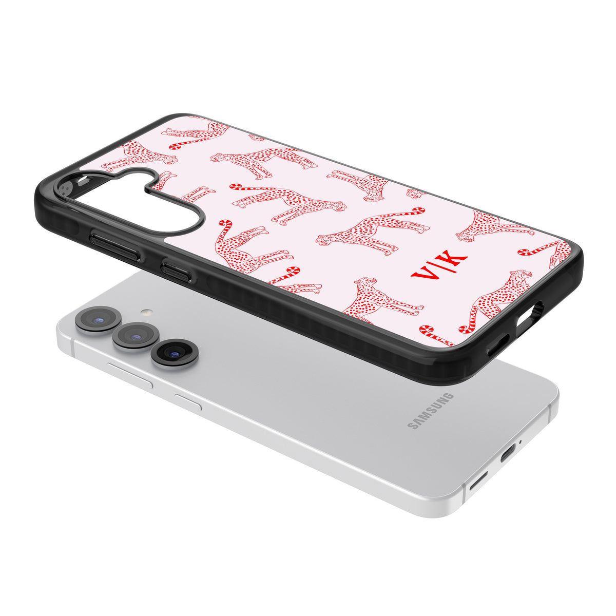 Scarlet Cheetahs Samsung S25 / Samsung S25 Plus / Samsung S26 / Samsung S26 Plus Impact Black Phone Case angled
