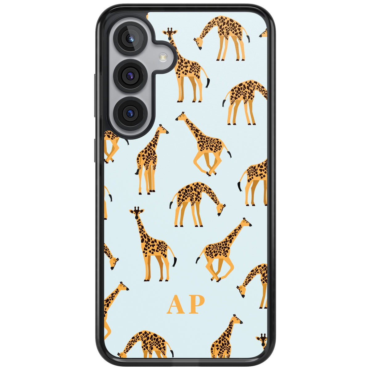 Personalised Safari Giraffe Samsung S25 Plus / Samsung S26 / Samsung S26 Plus Impact Black Phone Case front