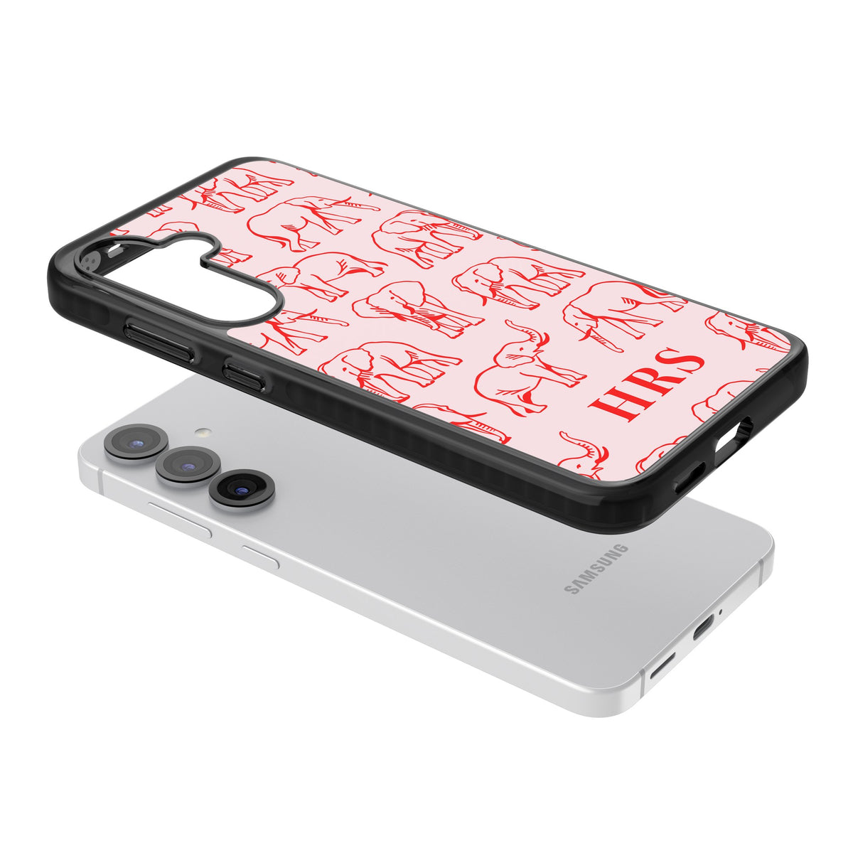 Scarlett Elephants Samsung S25 / Samsung S25 Plus / Samsung S26 / Samsung S26 Plus Impact Black Phone Case angled