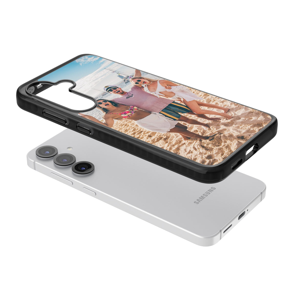 Personalised Photo Samsung S25 / Samsung S25 Plus / Samsung S26 / Samsung S26 Plus Impact Black Phone Case angled