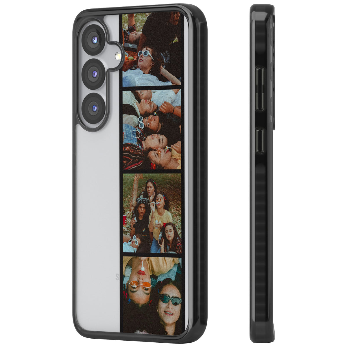 Personalised Photo Strip Samsung S25 / Samsung S25 Plus / Samsung S26 / Samsung S26 Plus Impact Black Phone Case side