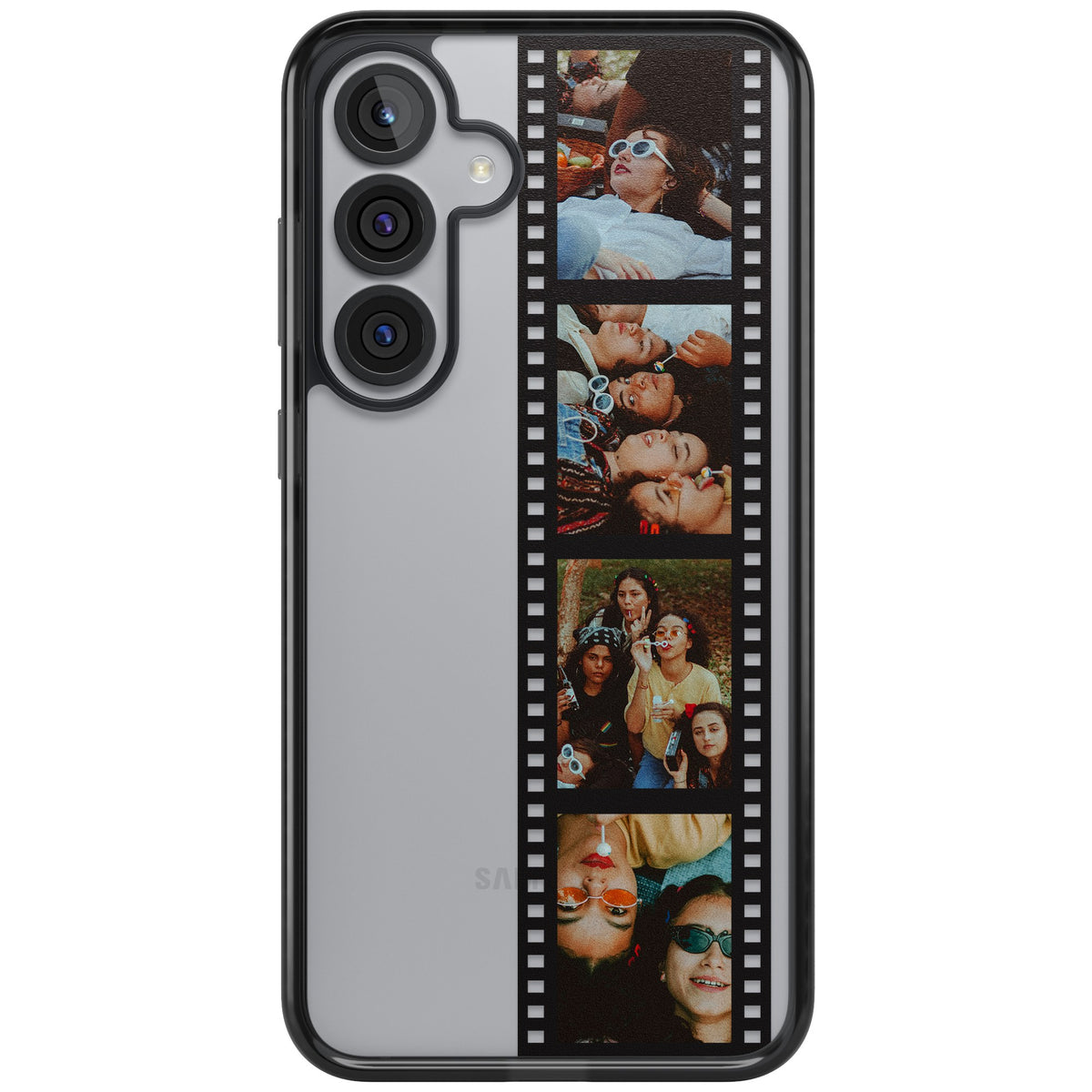 Personalised Photo Film Strip Samsung S25 Plus / Samsung S26 / Samsung S26 Plus Impact Black Phone Case front