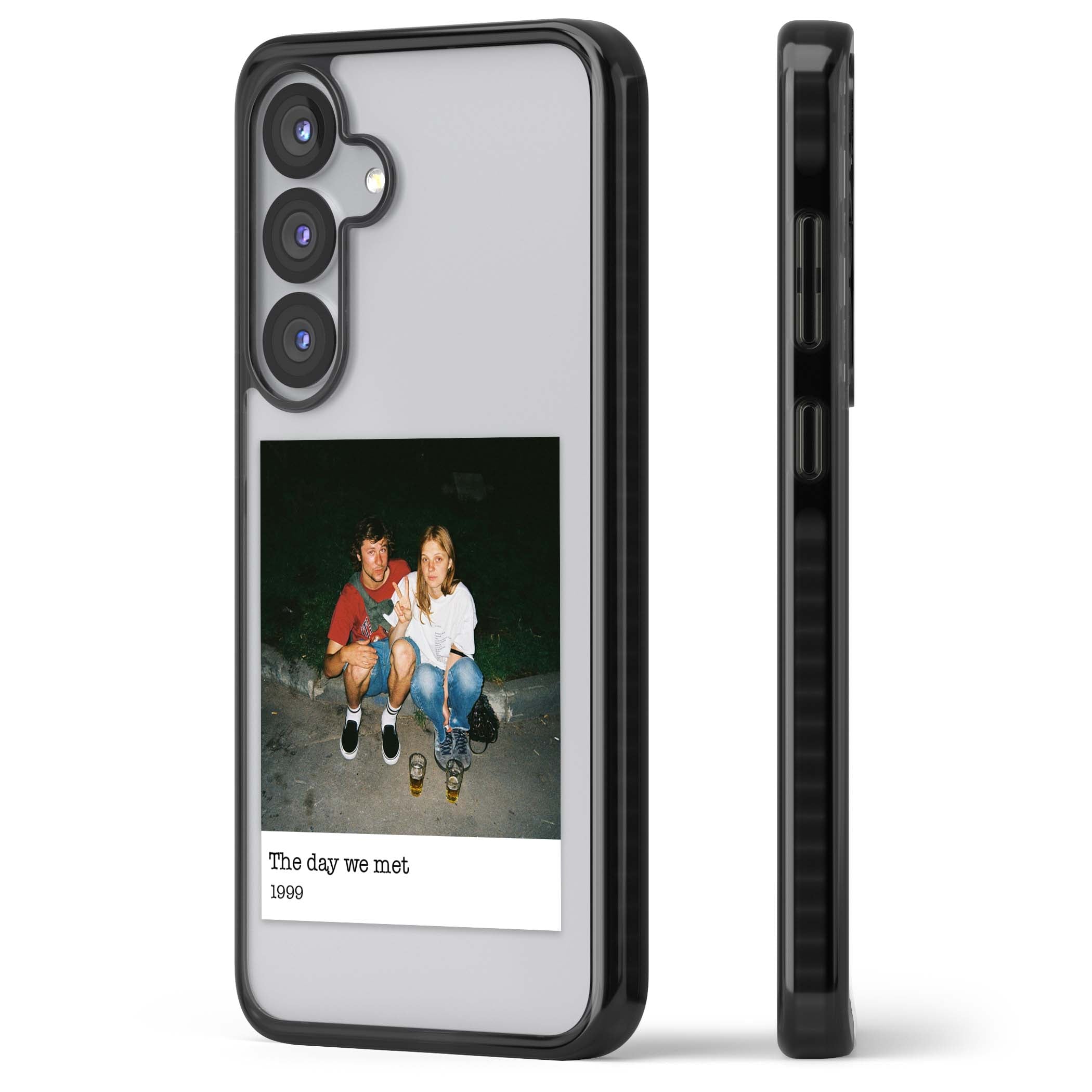 Photo Memory minimal iPhone case | Black Impact case for Samsung Galaxy S25, Samsung Galaxy S25 Plus