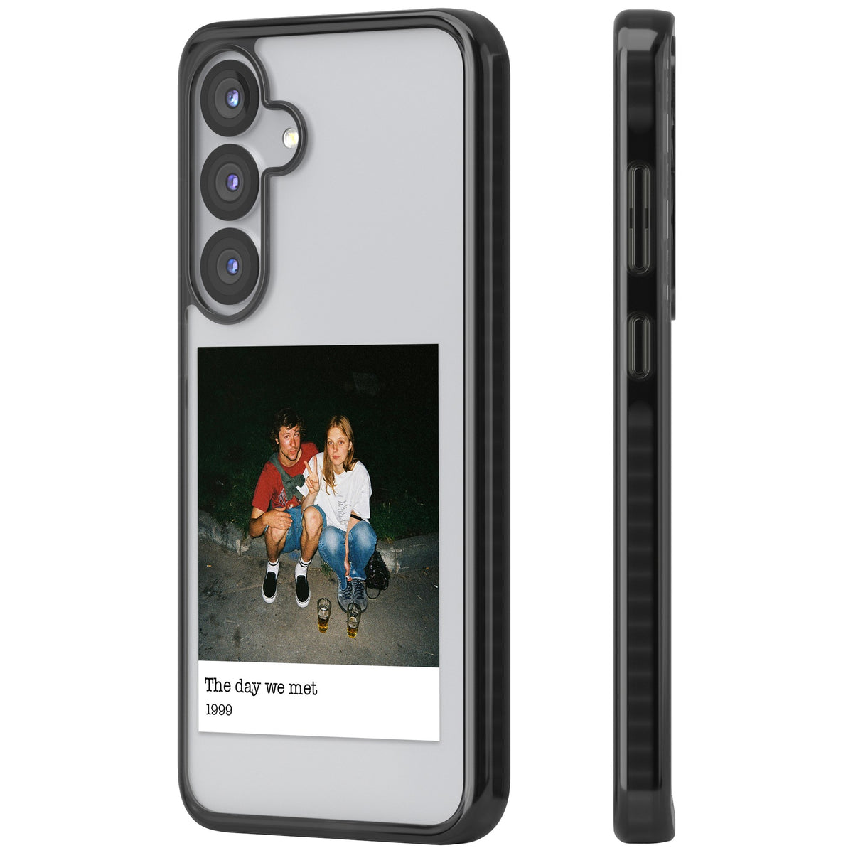 Personalised Photo Memory Samsung S25 / Samsung S25 Plus / Samsung S26 / Samsung S26 Plus Impact Black Phone Case side