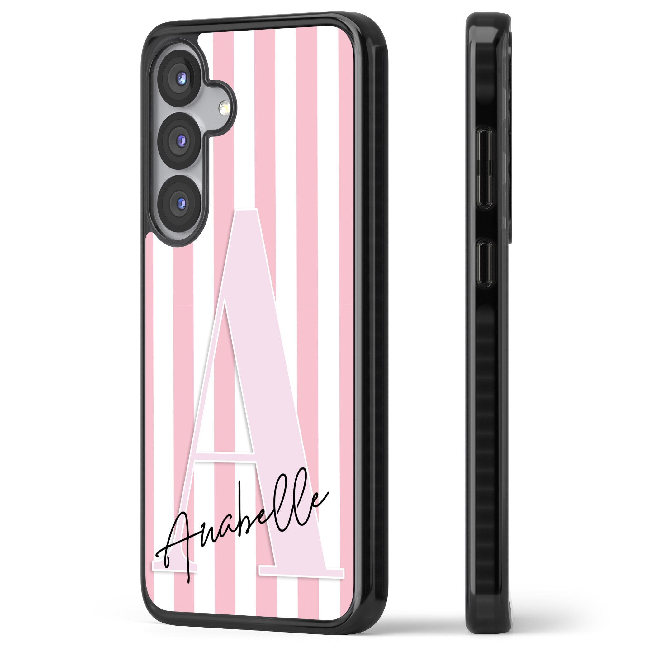 Personalised Pink Stripes & Monogram