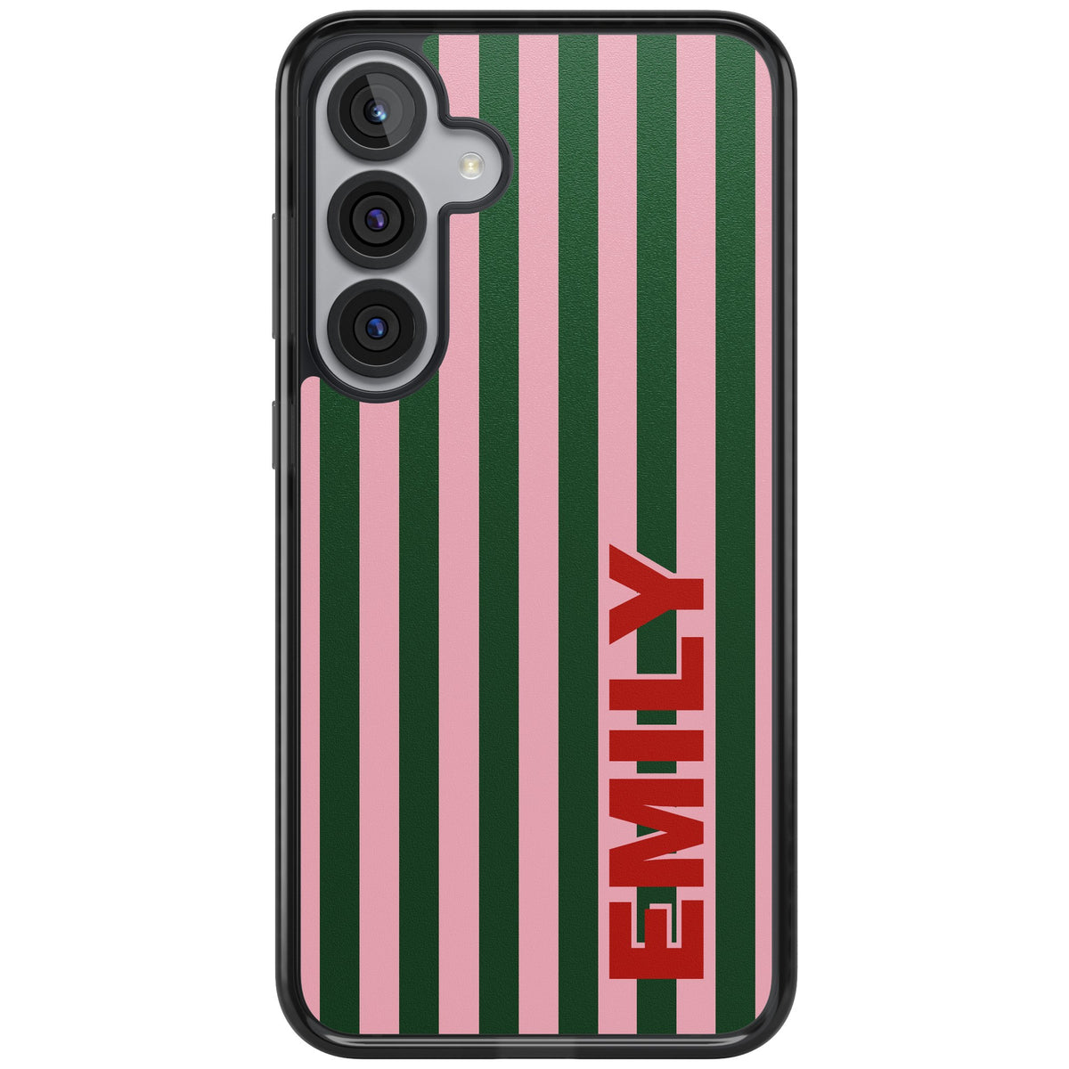 Personalised Italian Stripe Samsung S25 Plus / Samsung S26 / Samsung S26 Plus Impact Black Phone Case front