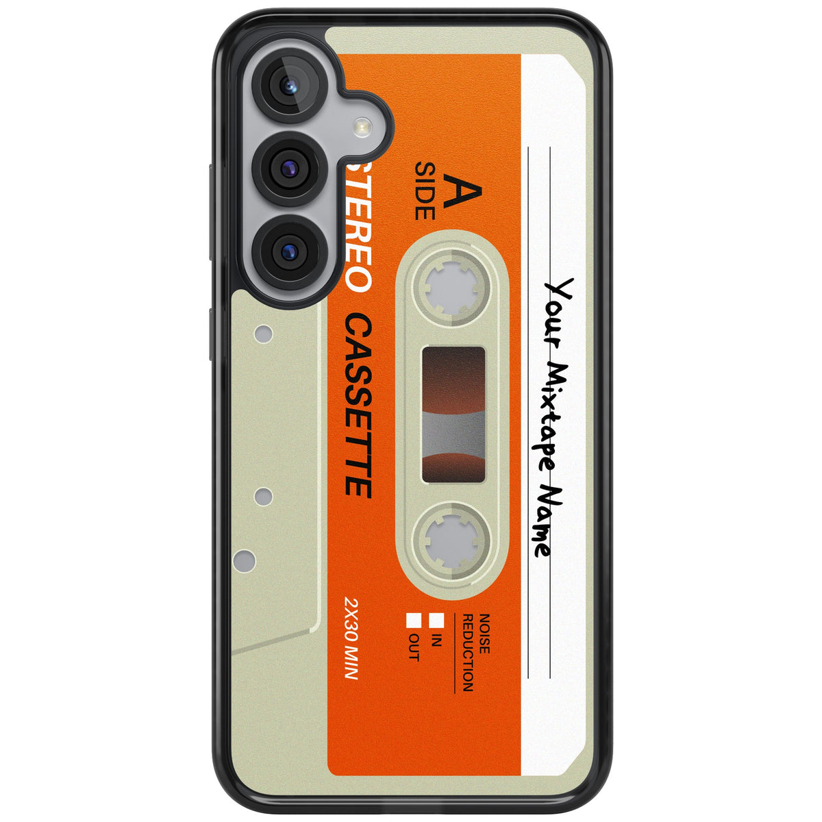 Personalised Retro Cassette Classic Samsung S25 Plus / Samsung S26 / Samsung S26 Plus Impact Black Phone Case front
