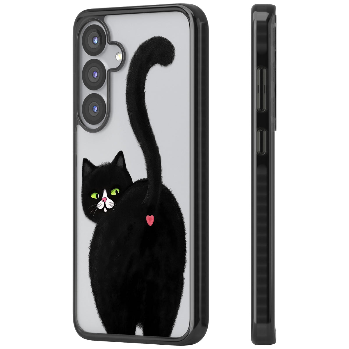 The Cat's Kiss Samsung S25 / Samsung S25 Plus / Samsung S26 / Samsung S26 Plus Impact Black Phone Case side