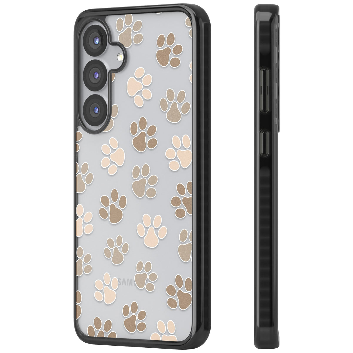 Paw Prints Samsung S25 / Samsung S25 Plus / Samsung S26 / Samsung S26 Plus Impact Black Phone Case side