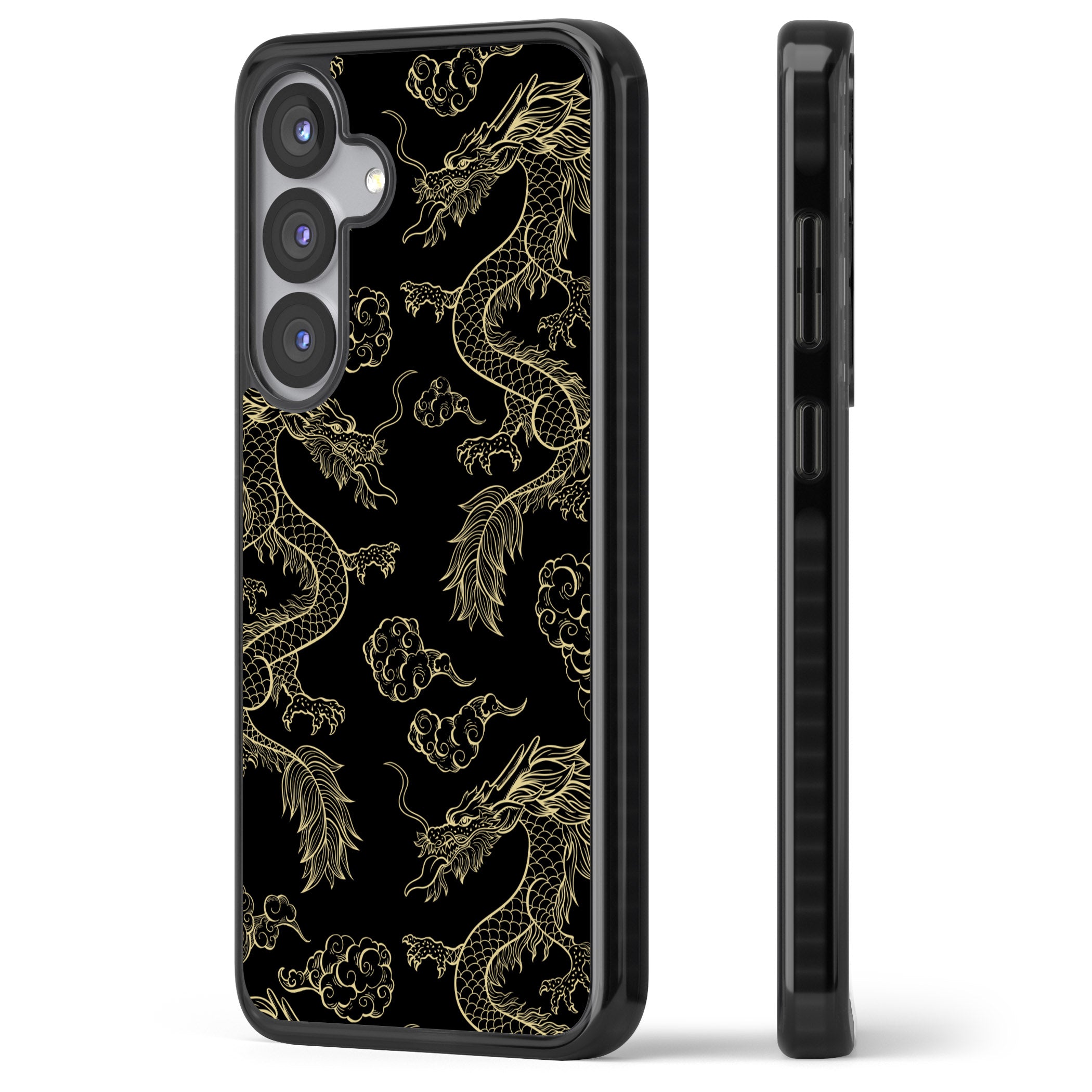 Black And Gold Dragon Pattern