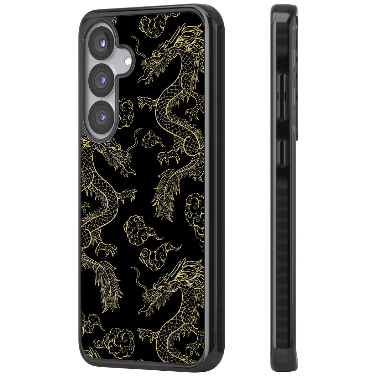Golden Dynasty Samsung S25 / Samsung S25 Plus / Samsung S26 / Samsung S26 Plus Impact Black Phone Case side