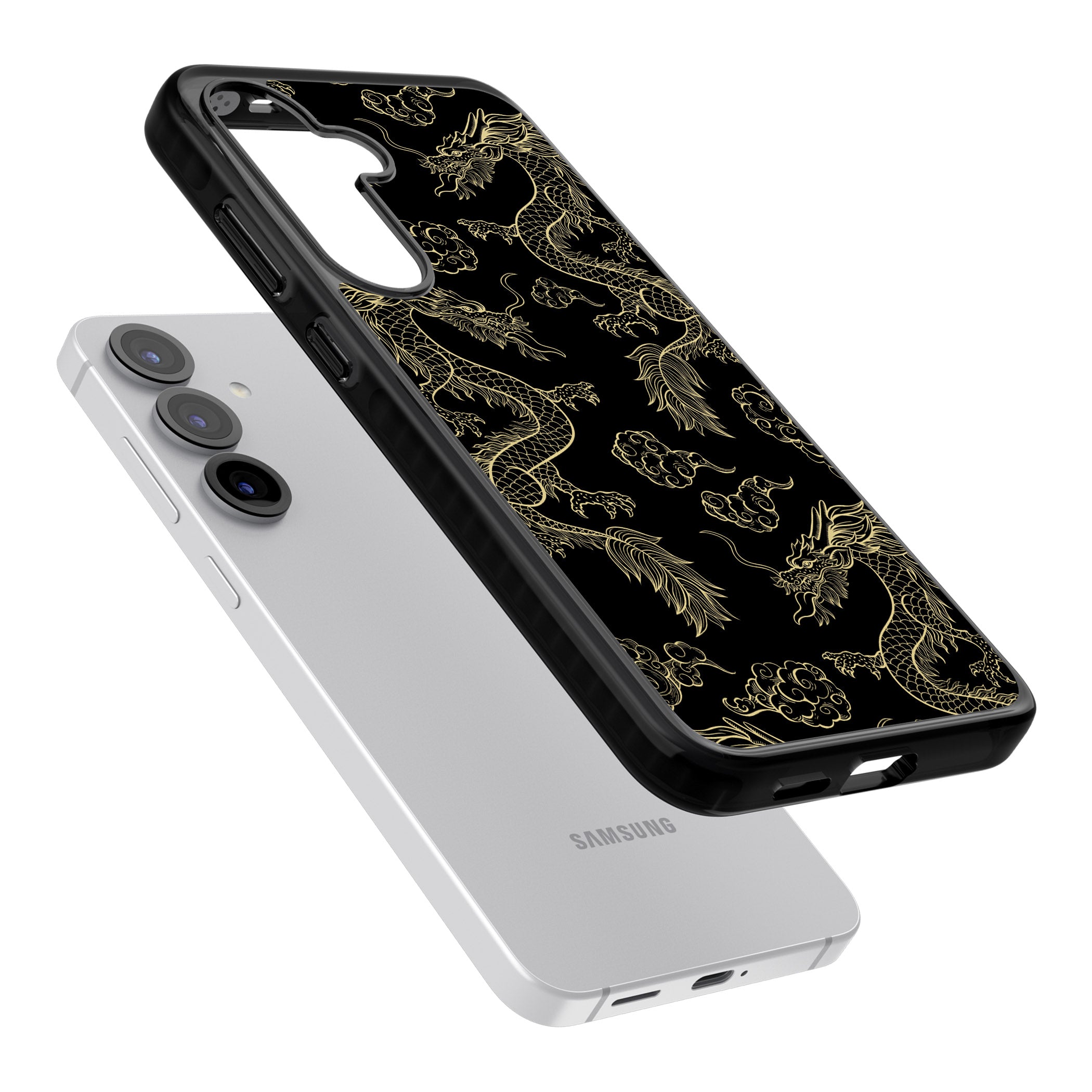 Black And Gold Dragon Pattern